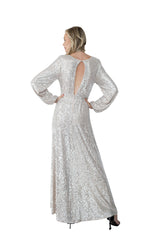 Pine Tree Sparkling Beige Maxi Dress | Social Girls Miami