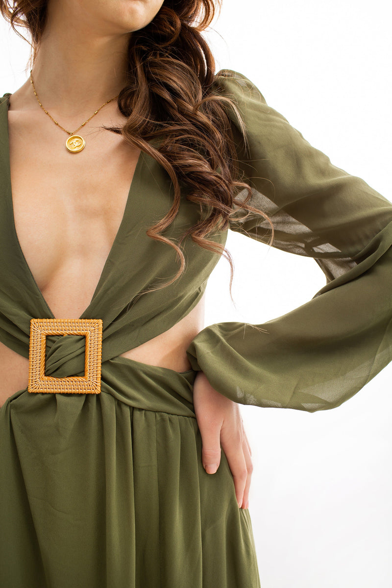 Jungle Island Cutout Maxi Dress | Social Girls Miami