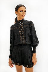 setai black set shorts & blouse - 2