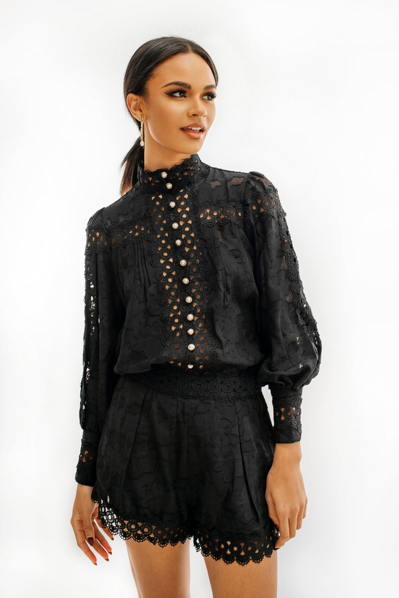 setai black set shorts & blouse - 2