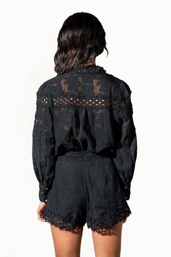 setai black set shorts & blouse - 1