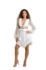Tulum Cutout White Mini Dress | Social Girls Miami
