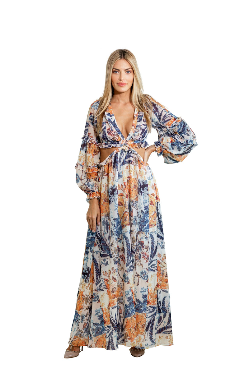 Positano Cutout Maxi Dress | Social Girls Miami