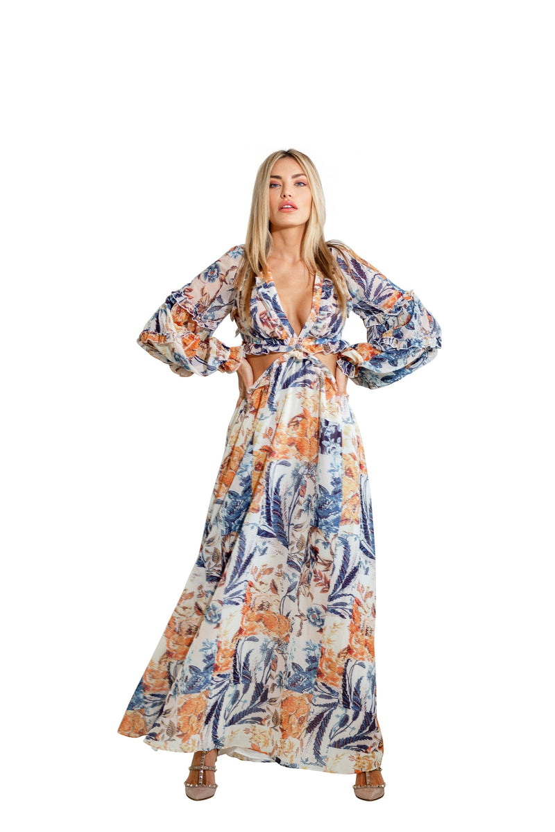 Positano Cutout Maxi Dress | Social Girls Miami