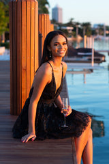 Palm Island Black Mini Dress | Social Girls Miami