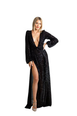 Pine Tree Sparkling Black Maxi Dress | Social Girls Miami