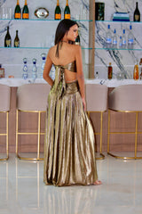 Belle Isles Bronze Gold cutout dress | Social Girls Miami
