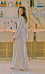 Pine Tree Sparkling Beige Maxi Dress | Social Girls Miami